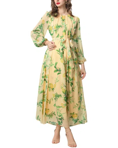Burryco Long Sleeve Maxi Dress In Yellow