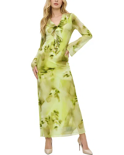 Burryco Long Sleeve Maxi Dress In Green