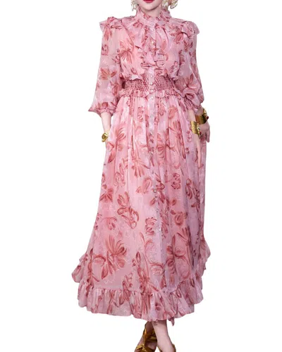 Burryco Long Sleeve Maxi Dress In Multi