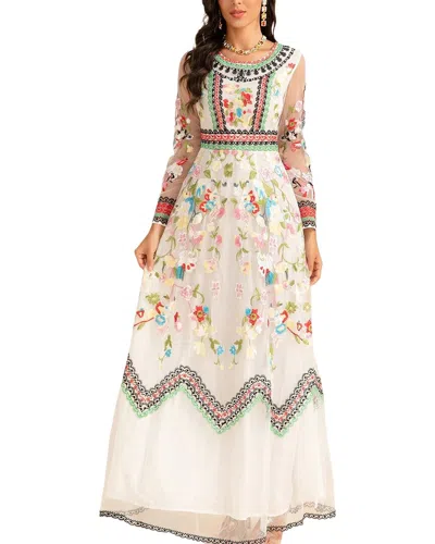 Burryco Long Sleeve Maxi Dress In Multi