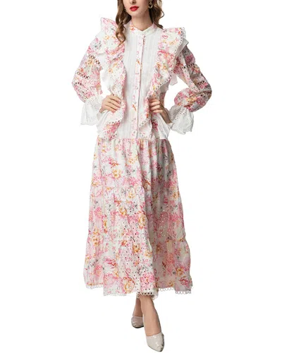 Burryco Long Sleeve Maxi Dress In Pink