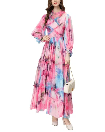 Burryco Long Sleeve Maxi Dress In Pink