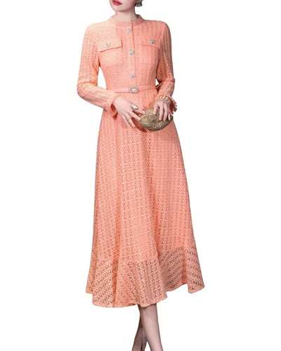 Burryco Long Sleeve Midi Dress In Orange