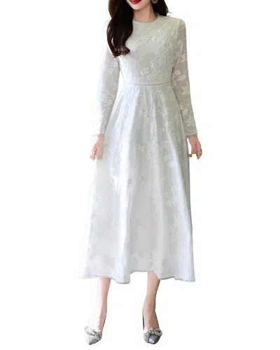 Burryco Long Sleeve Midi Dress In White