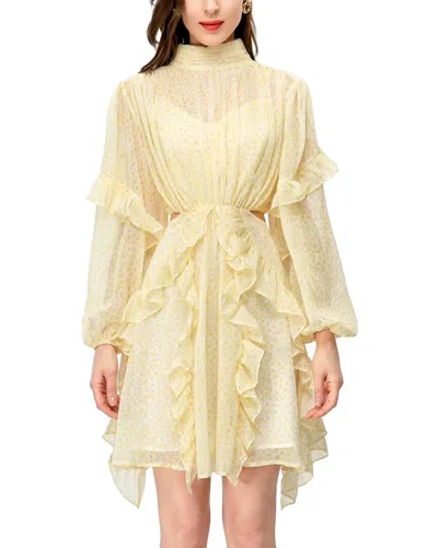 Burryco Long Sleeve Mini Dress In Yellow
