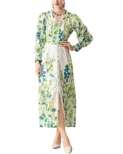 Burryco Long Sleeve Printed Maxi Dress In Multi