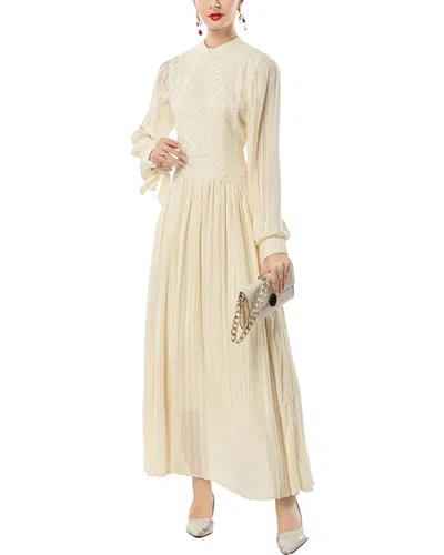Burryco Long Sleeve Solid Maxi Dress In Neutral
