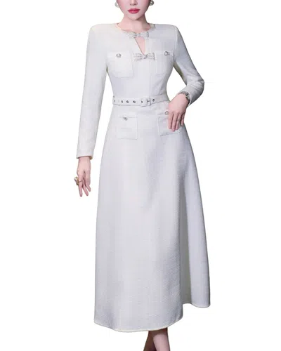 Burryco Long Sleeve Solid Midi Dress In Blue