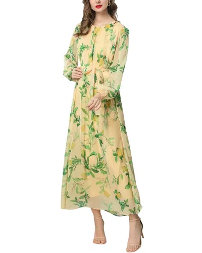 Burryco Long Sleeve Maxi Dress In Yellow