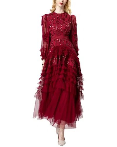 Burryco Maxi Dress In Burgundy