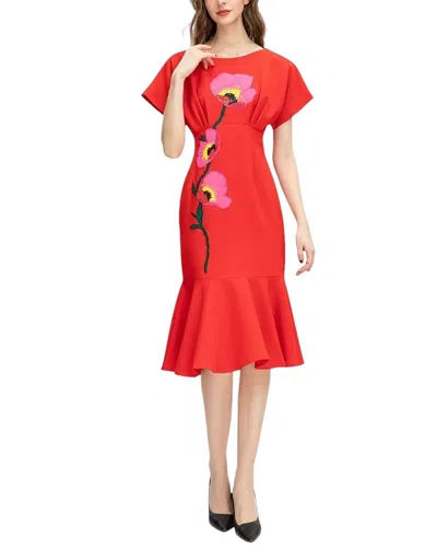 Burryco Midi Dress In Red