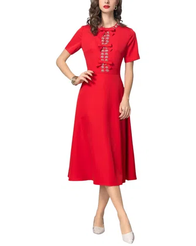 Burryco Short Sleeve Midi Dress In Red