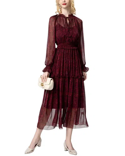 Burryco Midi Dress In Burgundy