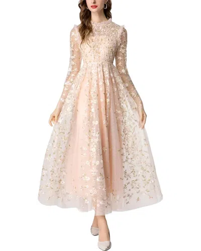 Burryco Pink Embellished Maxi Dress In Neutral