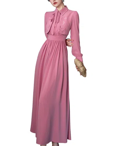 Burryco Pink Solid Maxi Dress In Burgundy