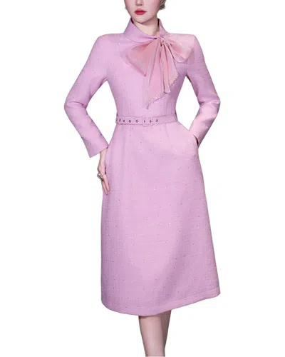 Burryco Pink Solid Midi Dress In Purple