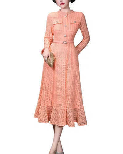 Burryco Pink Solid Midi Dress In Burgundy