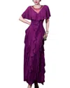 Burryco Purple Solid Maxi Dress In Purple