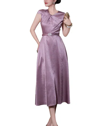 Burryco Purple Solid Midi Dress In Burgundy