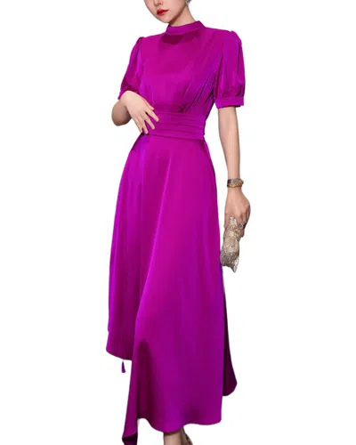 Burryco Red Solid Maxi Dress In Purple