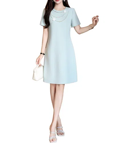 Burryco Short Sleeve Aline Dress In Blue