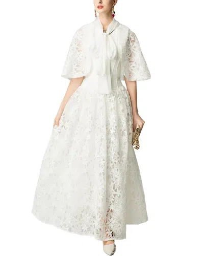 Burryco Short Sleeve Embellished Maxi Dress In White