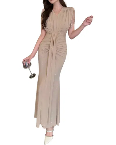 Burryco Short Sleeve Maxi Dress In Brown