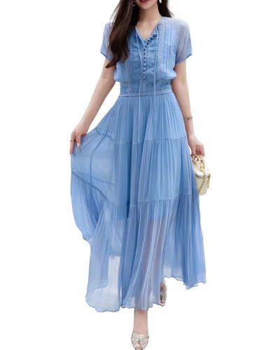 Burryco Short Sleeve Maxi Dress In Blue