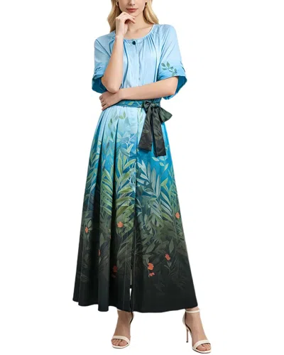 Burryco Short Sleeve Maxi Dress In Blue