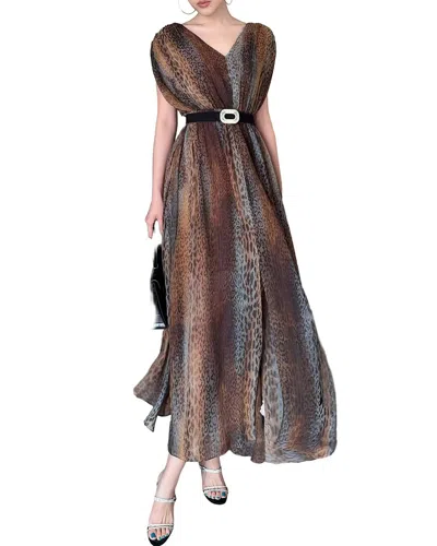 Burryco Short Sleeve Maxi Dress In Brown