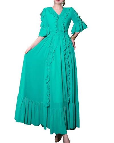 Burryco Short Sleeve Maxi Dress In Green