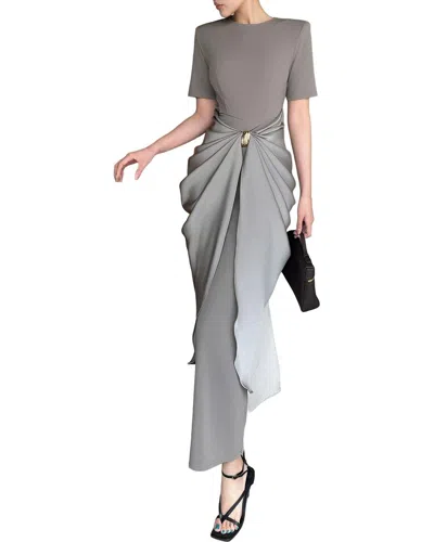 Burryco Short Sleeve Maxi Dress In Gray