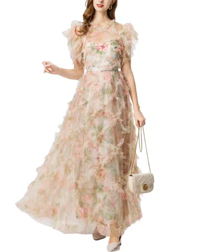 Burryco Short Sleeve Maxi Dress In Multi