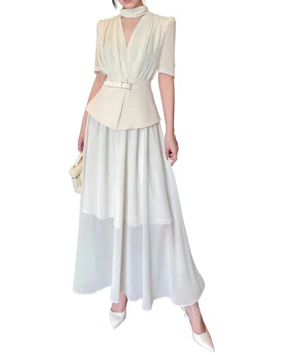 Burryco Short Sleeve Maxi Dress In Yellow