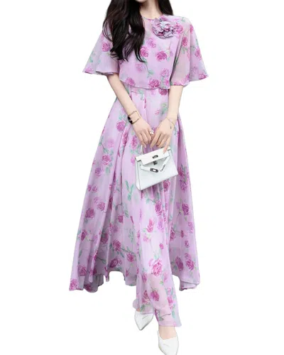 Burryco Short Sleeve Maxi Dress In Purple