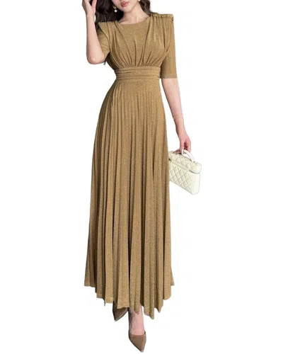 Burryco Short Sleeve Maxi Dress In Yellow