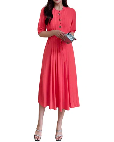 Burryco Short Sleeve Midi Dress In Purple
