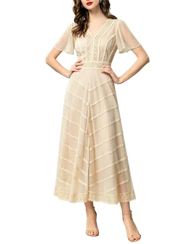 Burryco Short Sleeve Midi Dress In Apricot