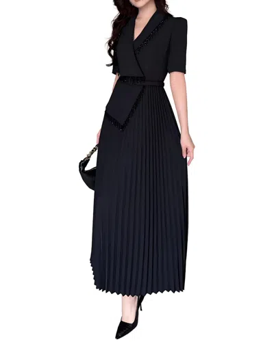Burryco Short Sleeve Midi Dress In Black