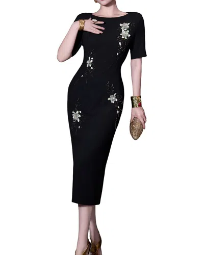 Burryco Short Sleeve Midi Dress In Black