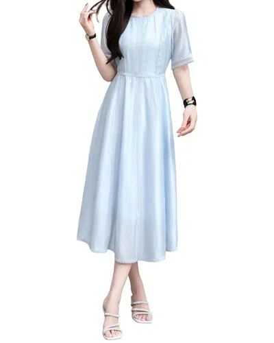 Burryco Short Sleeve Midi Dress In Blue