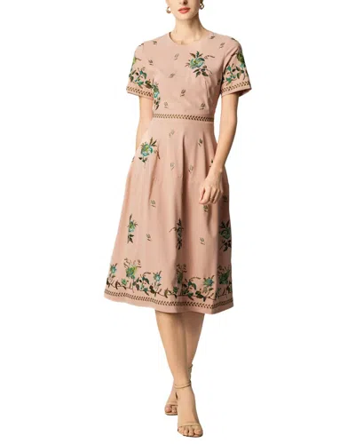 Burryco Short Sleeve Midi Dress In Brown