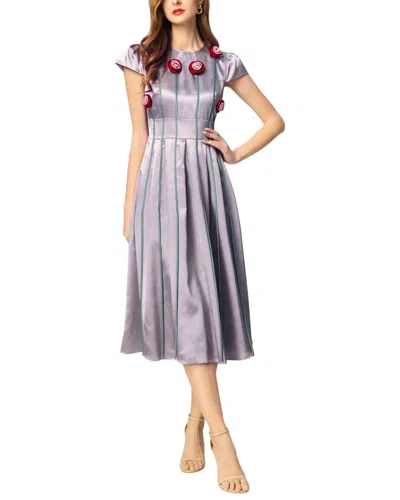 Burryco Short Sleeve Midi Dress In Gray