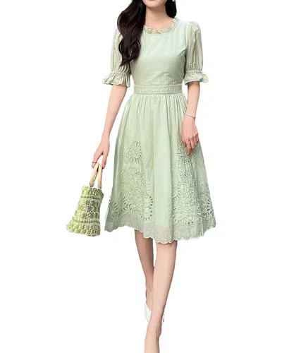 Burryco Short Sleeve Midi Dress In Green