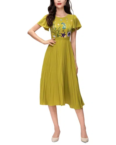 Burryco Short Sleeve Midi Dress In Green