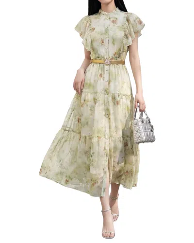 Burryco Short Sleeve Midi Dress In Green
