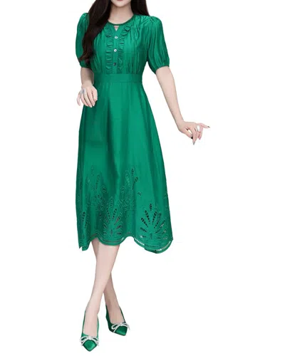 Burryco Short Sleeve Midi Dress In Green