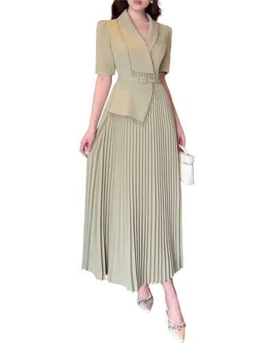 Burryco Short Sleeve Midi Dress In Neutral