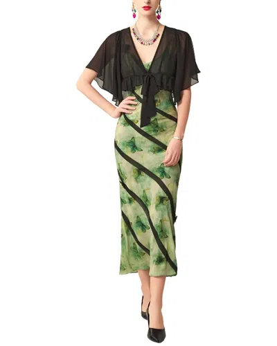 Burryco Short Sleeve Midi Dress In Green