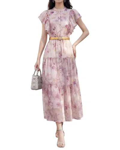 Burryco Short Sleeve Midi Dress In Multi